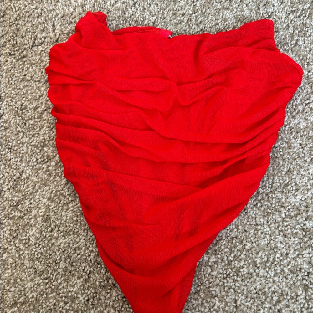 triangle red corset top